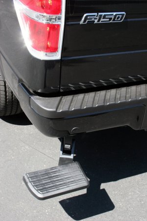 Ford F-150 BedStep - Rear - AMP Research - Retractable Rear Bumper Access Step - Black - `06-`14 Ford F-150 BedStep - Rear - AMP Research - Retractable Rear Bumper Access Step - Black - `06-`14